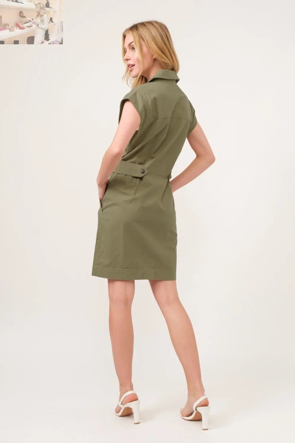 And The Why Button Up Sleeveless Dress