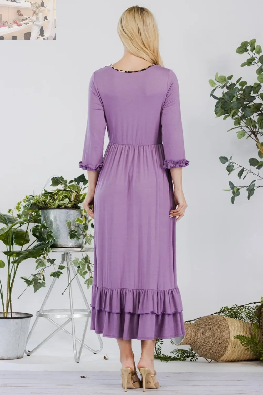 Celeste Full Size Layered Ruffle Hem Dress with Pockets