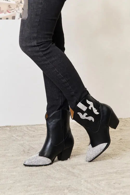 East Lion Corp Rhinestone Pointed Boots - MegaSuperStar
