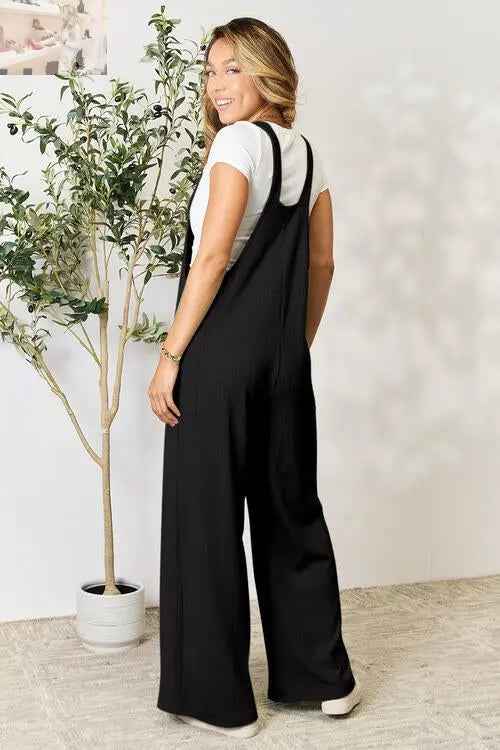 Double Take Full Size Wide Strap Overall with Pockets - Perfect for Every Occasion - MegaSuperStar