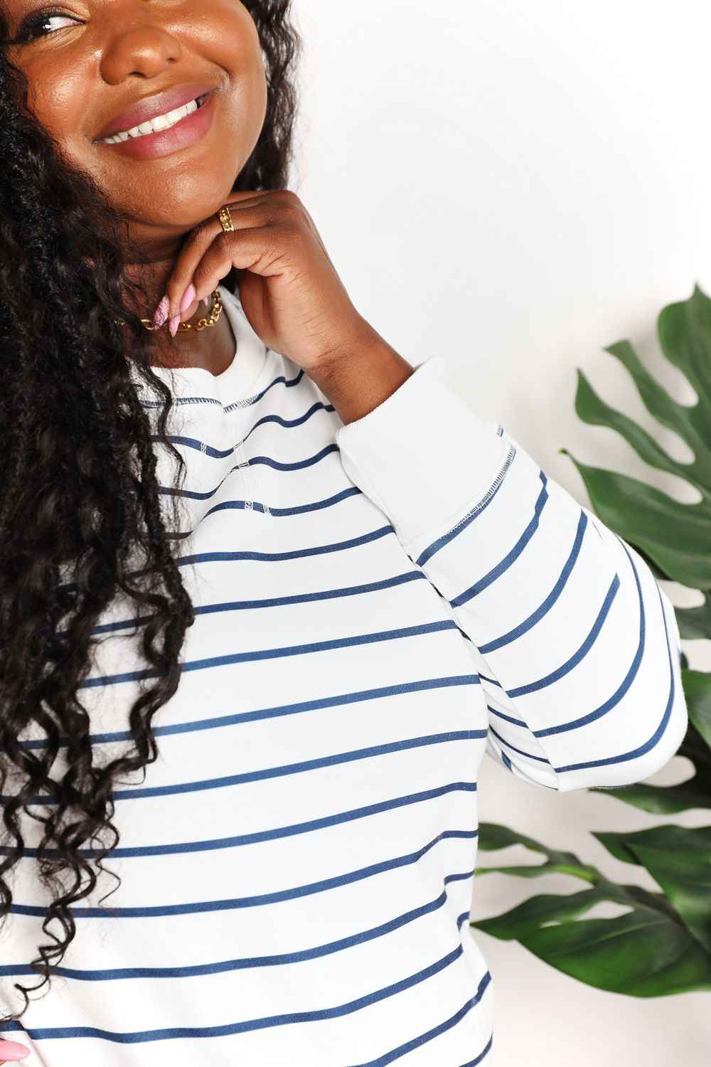 Double Take Striped Long Sleeve Top for Effortless Style - MegaSuperStar