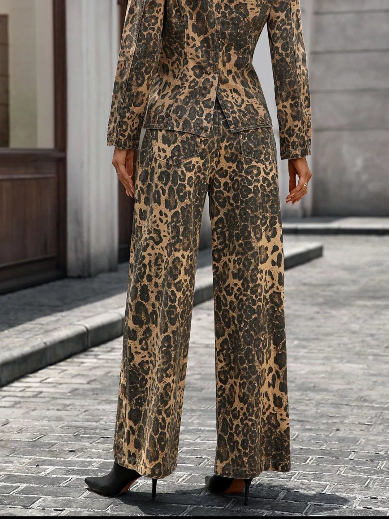 Leopard Wide - Leg Jeans - MegaSuperStar