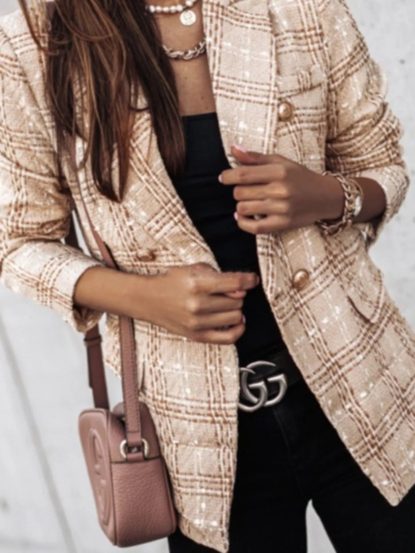 πΈ Plus Size Plaid Tweed Blazer - Luxury Tailoring πΈ - MegaSuperStar
