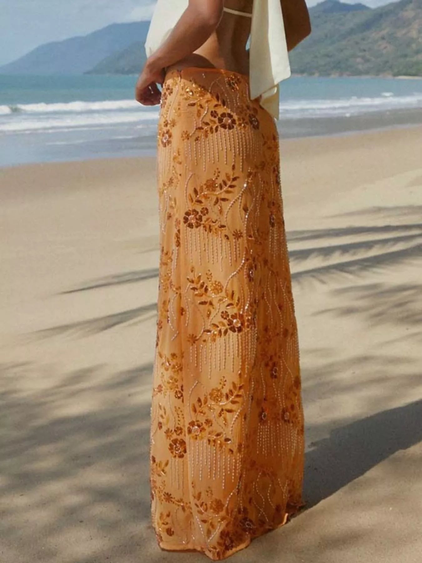 ✨ Sequin Embroidered Maxi Skirt 💃 - MegaSuperStar