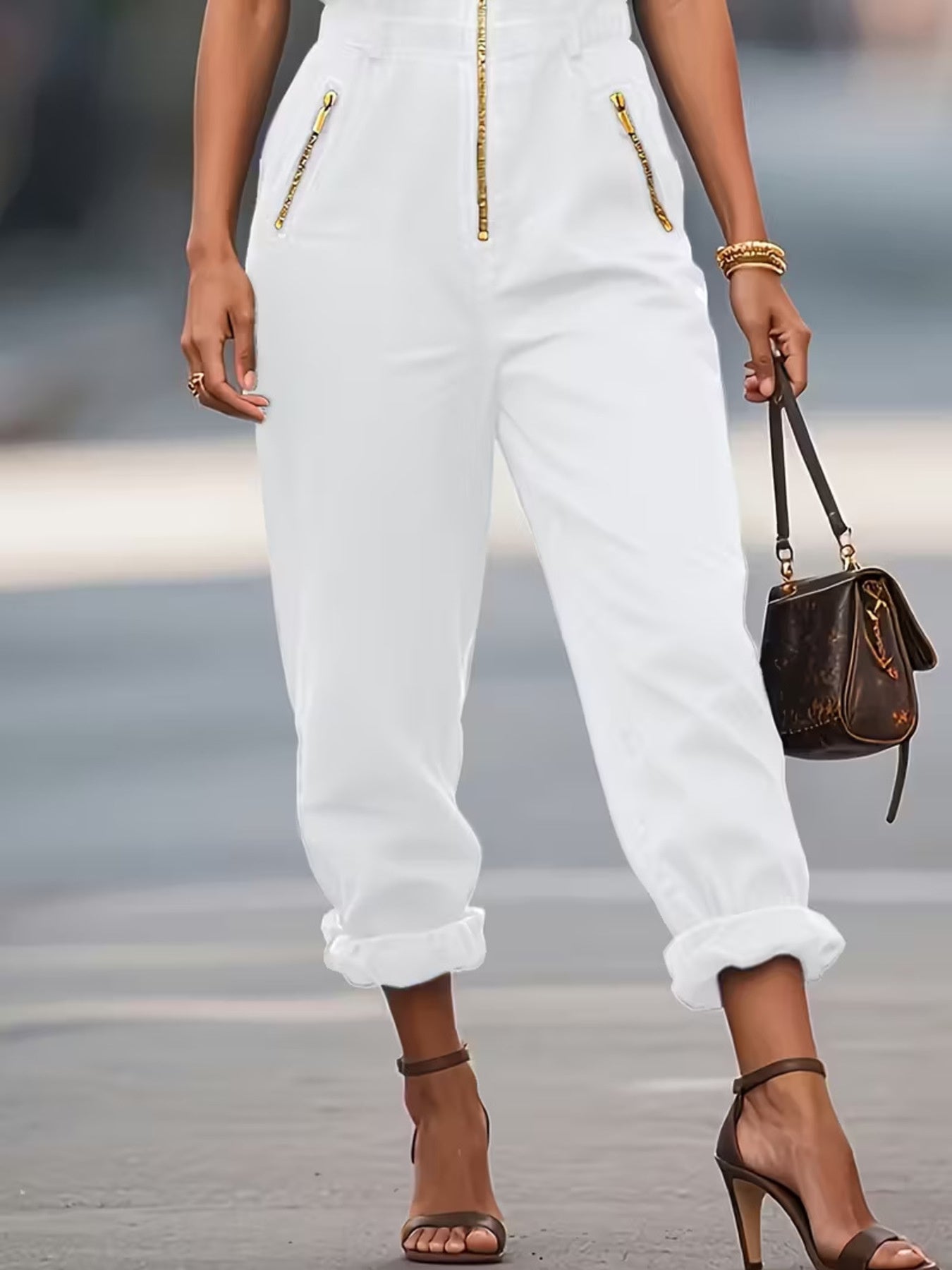 Sleeveless Zip - Up Jumpsuit - MegaSuperStar