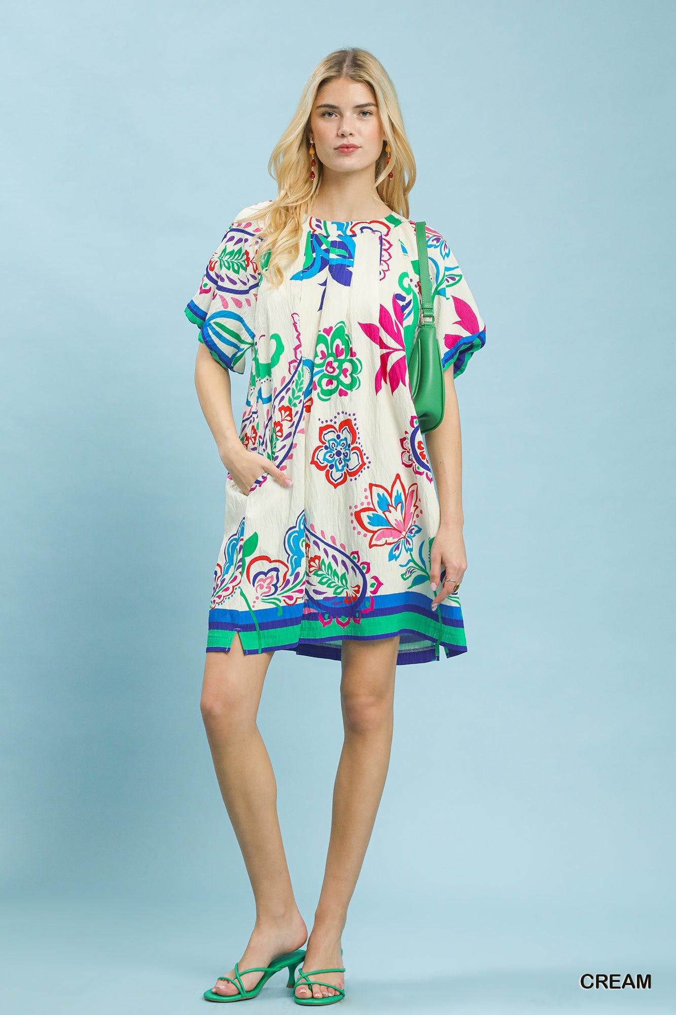 Umgee Paisley Print Dress - Vibrant and Stylish Women's Fashion - MegaSuperStar