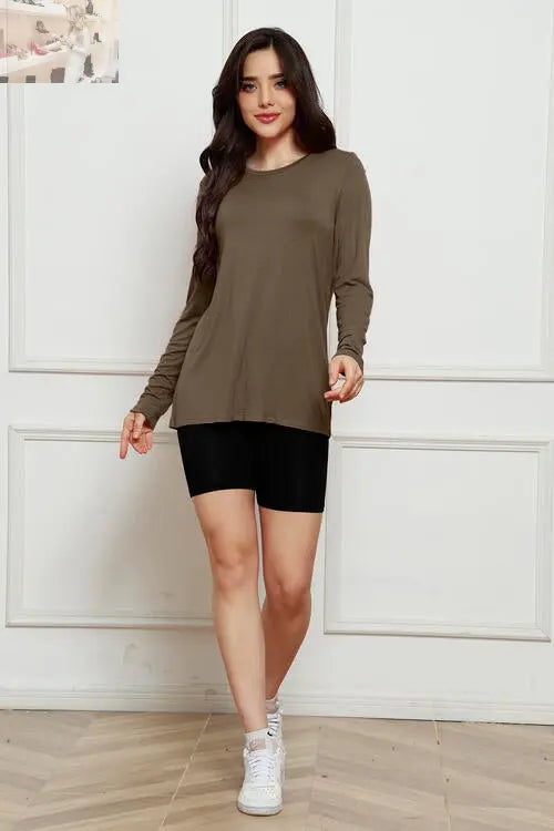 Basic Bae Full Size Round Neck Long Sleeve Top