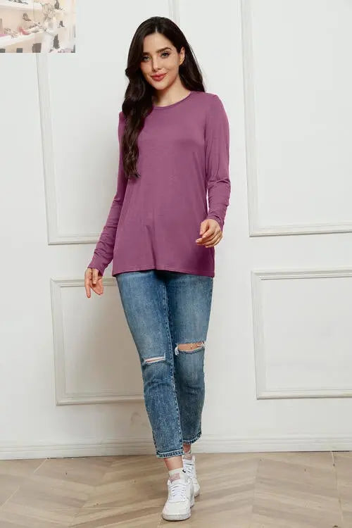 Basic Bae Full Size Round Neck Long Sleeve Top