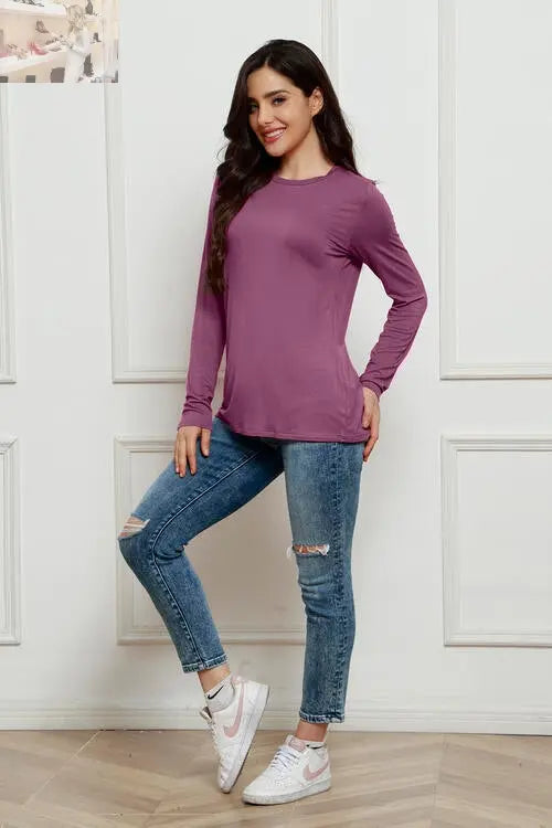 Basic Bae Full Size Round Neck Long Sleeve Top