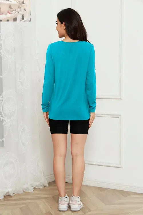 Basic Bae Full Size V-Neck Long Sleeve Top