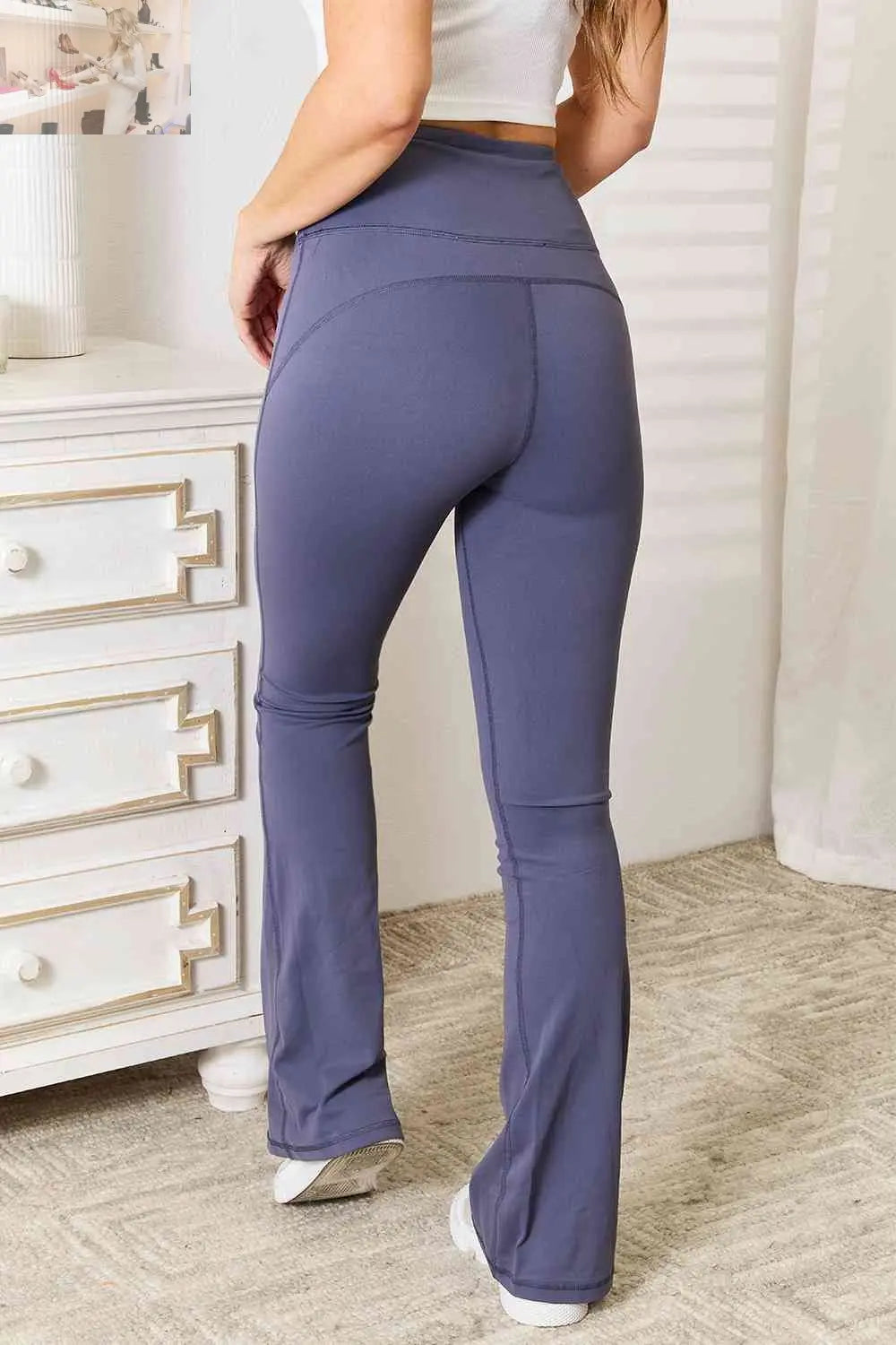 Basic Bae Wide Waistband Bootcut Sports Pants - MegaSuperStar