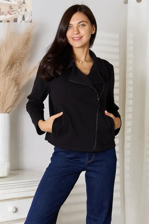 Culture Code Full Size Zip-Up Jacket with Pockets