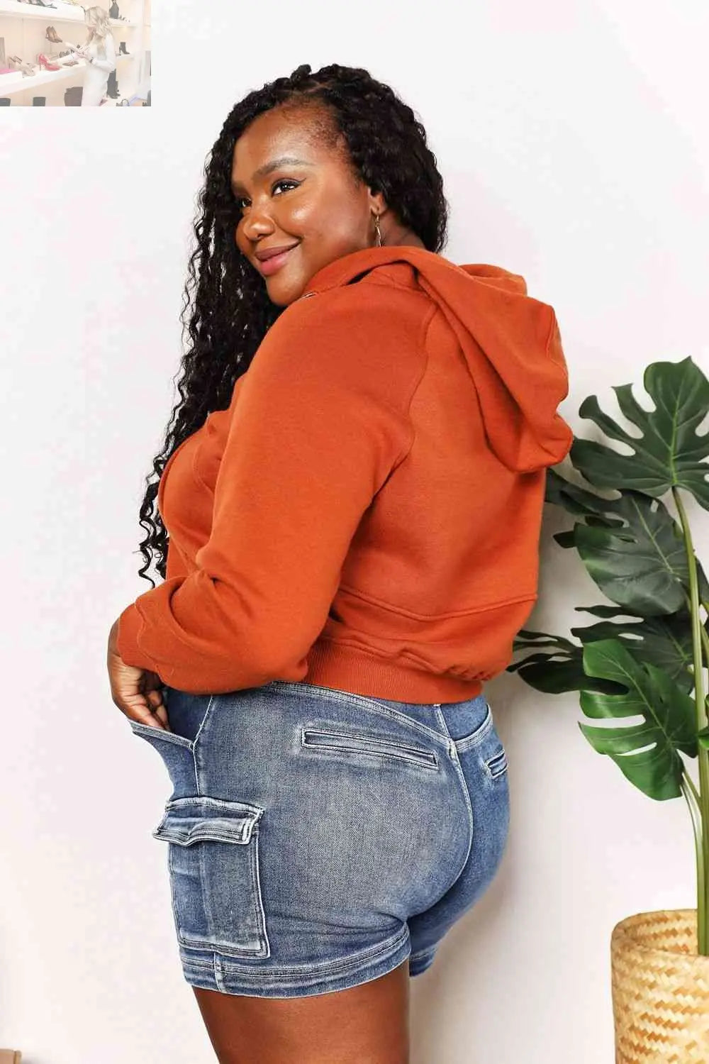 Double Take Half-Zip Long Sleeve Hoodie