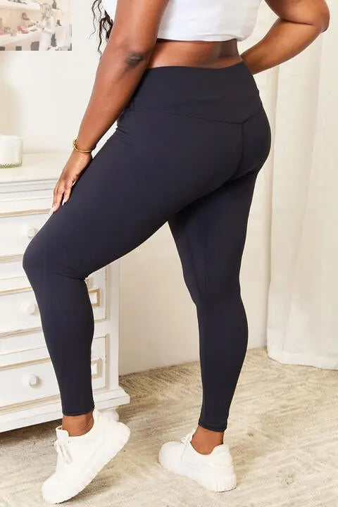 Double Take Wide Waistband Sports Leggings - MegaSuperStar
