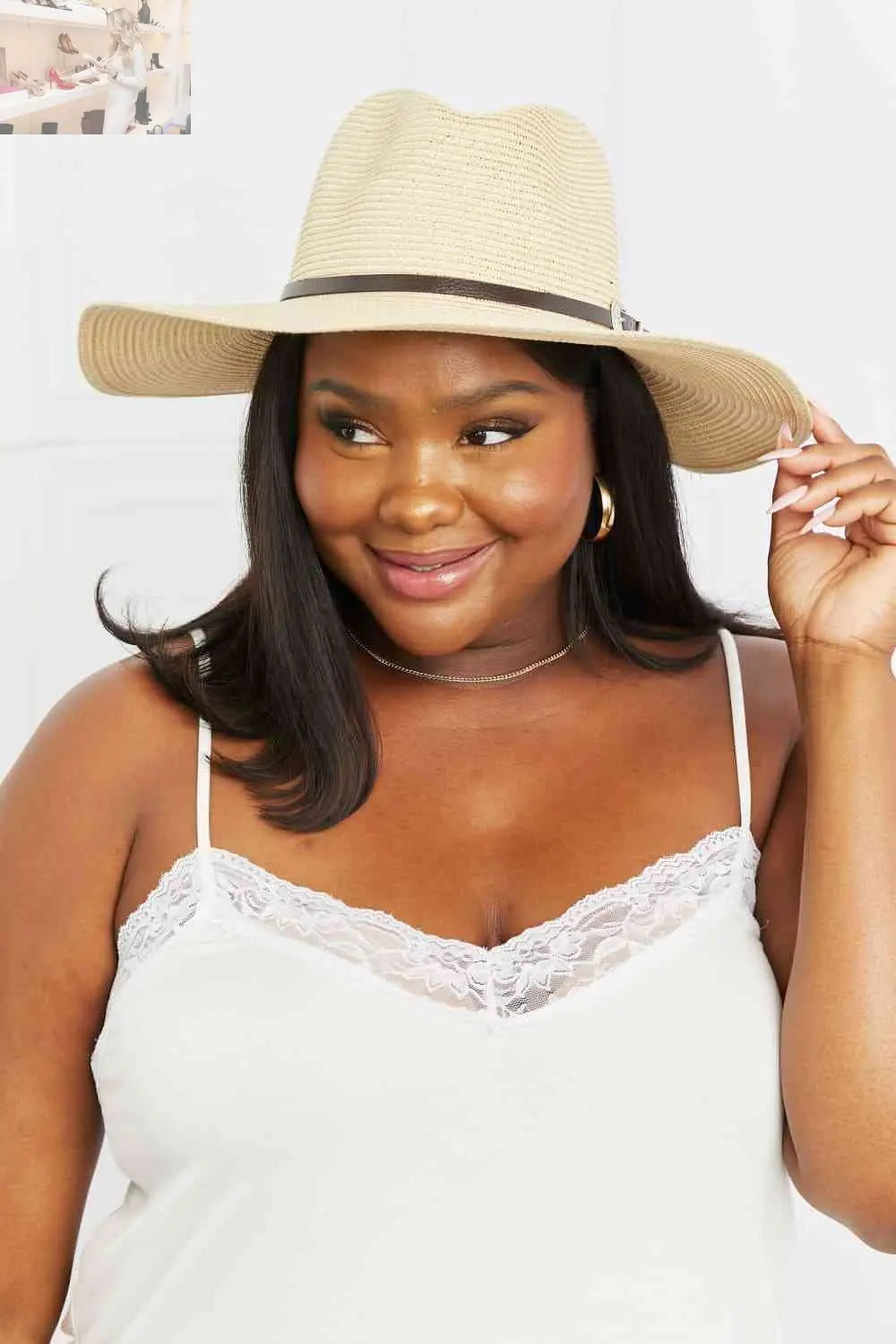 Fame Boho Summer Straw Fedora Hat