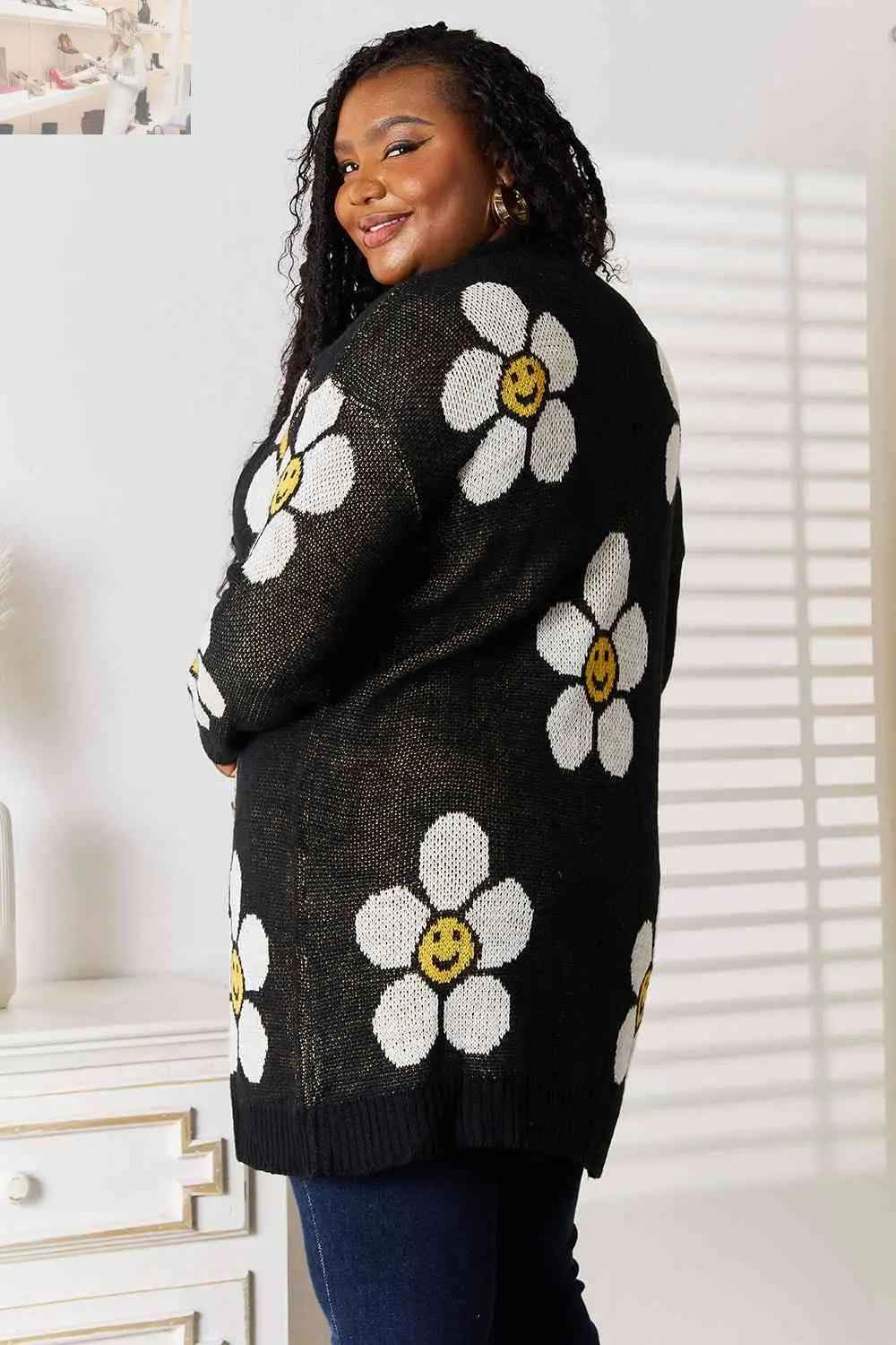 Double Take Longline Floral Cardigan - Stylish Button Down Layer - MegaSuperStar