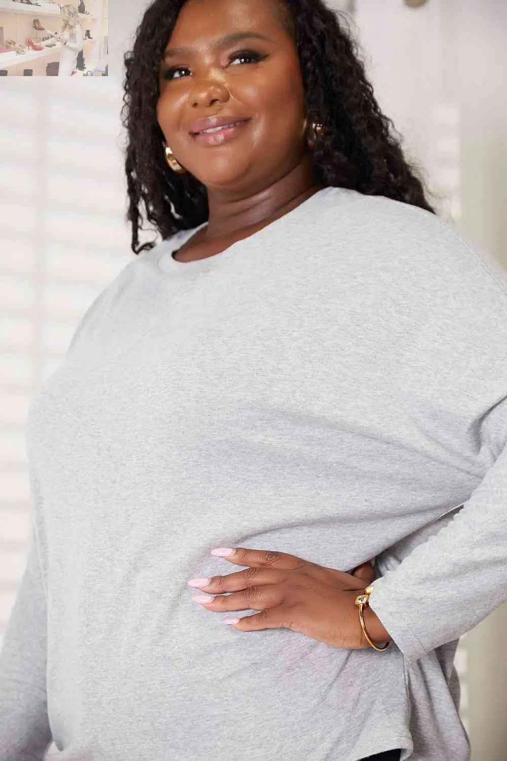 Double Take Seam Detail Long Sleeve Top for Effortless Chic Style - MegaSuperStar