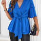 Surplice Tie Waist Half Sleeve Blouse