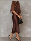 Full Size Satin Cami Dress and Sheer Cover Up Set Plus Size thumbnail