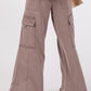 SAGE + FIG Knit Terry Mineral Wash Wide Leg Pants