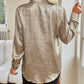 Pocketed Collared Neck Long Sleeve Shirt