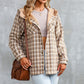 Plaid Snap Down Hooded Jacket