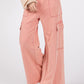 SAGE + FIG Knit Terry Mineral Wash Wide Leg Pants