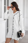 Contrast V-Neck Sweater Dress thumbnail