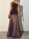Velvet One-Shoulder Mermaid Maxi Dress thumbnail