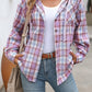 Plaid Long Sleeve Hooded Jacket