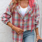 Plaid Long Sleeve Hooded Jacket