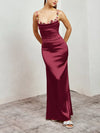 Floral Trim Satin Maxi Dress thumbnail