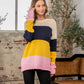 Sew In Love Full Size Color Block Exposed Seam Sweater