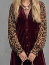 Leopard Velvet Button-Down Maxi Dress thumbnail