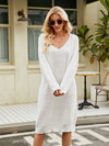 V-Neck Long Sleeve Sweater Dress thumbnail