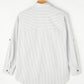 Pocketed Striped Collared Neck Long Sleeve Shirt