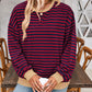 Contrast Striped Long Sleeve Sweatshirt