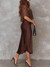Full Size Satin Cami Dress and Sheer Cover Up Set Plus Size thumbnail