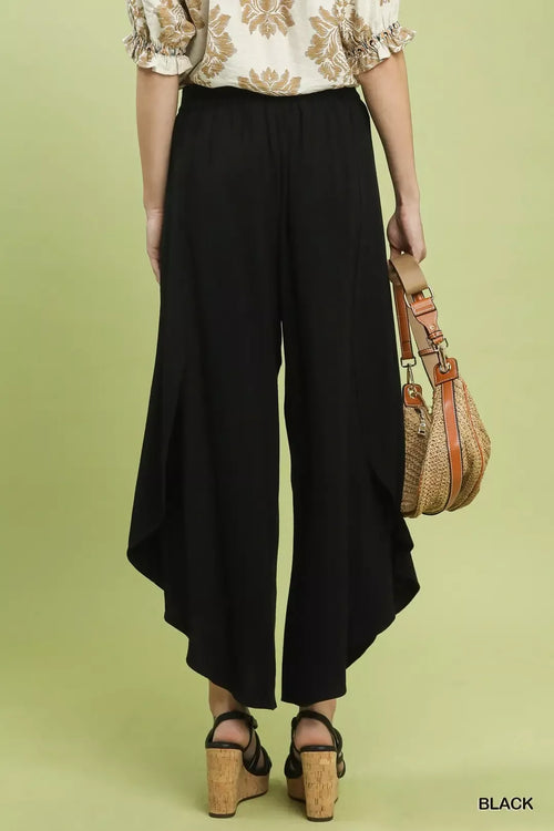 Customer styling Umgee Flowy Asymmetrical Hem Wide Leg Pants