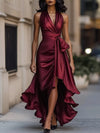 Full Size High-Low Ruffled Satin Maxi Dress Plus Size thumbnail