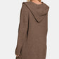 Zenana Hooded Open Front Sweater Cardigan