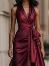 Full Size High-Low Ruffled Satin Maxi Dress Plus Size thumbnail