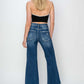 Risen Full Size High Rise Patch Detailed Wide Leg Crop Jeans