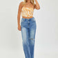 RISEN Full Size High Rise Frayed Hem Wide Leg Jeans