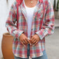 Plaid Long Sleeve Hooded Jacket