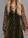Leopard Velvet Button-Down Maxi Dress thumbnail