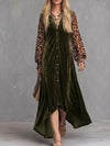Leopard Velvet Button-Down Maxi Dress thumbnail