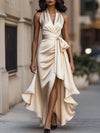 Full Size High-Low Ruffled Satin Maxi Dress Plus Size thumbnail