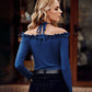 Frill Halter Neck Long Sleeve T-Shirt