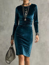 Velvet Long-Sleeve Bodycon Dress thumbnail